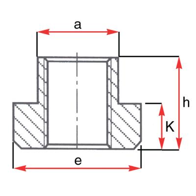 T-not med gevind M22x24 mm